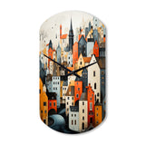 Denmark Scarlet Roofs Collage III - Asymmetric Metal Wall Clock