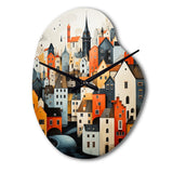 Denmark Scarlet Roofs Collage III - Asymmetric Metal Wall Clock