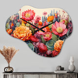 Desert Cacti Garden IV - Asymmetric Metal Wall Clock