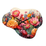 Desert Cacti Garden IV - Asymmetric Metal Wall Clock
