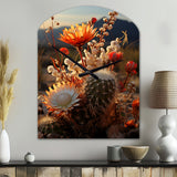Desert Euphoria Cactus II - Asymmetric Metal Wall Clock