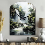 Dominican Whispering Waterfalls II - Asymmetric Metal Wall Clock