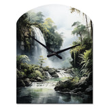 Dominican Whispering Waterfalls II - Asymmetric Metal Wall Clock