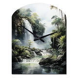 Dominican Whispering Waterfalls II - Asymmetric Metal Wall Clock