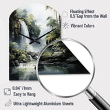 Dominican Whispering Waterfalls II - Asymmetric Metal Wall Clock