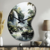 Dominican Whispering Waterfalls II - Asymmetric Metal Wall Clock