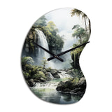 Dominican Whispering Waterfalls II - Asymmetric Metal Wall Clock
