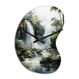 Dominican Whispering Waterfalls II - Asymmetric Metal Wall Clock