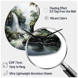 Dominican Whispering Waterfalls II - Asymmetric Metal Wall Clock