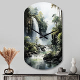 Dominican Whispering Waterfalls II - Asymmetric Metal Wall Clock