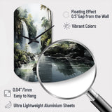 Dominican Whispering Waterfalls II - Asymmetric Metal Wall Clock