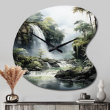 Dominican Whispering Waterfalls II - Asymmetric Metal Wall Clock