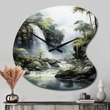 Dominican Whispering Waterfalls II - Asymmetric Metal Wall Clock