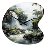 Dominican Whispering Waterfalls II - Asymmetric Metal Wall Clock