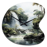 Dominican Whispering Waterfalls II - Asymmetric Metal Wall Clock