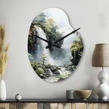Dominican Whispering Waterfalls II - Asymmetric Metal Wall Clock