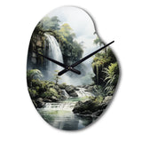 Dominican Whispering Waterfalls II - Asymmetric Metal Wall Clock