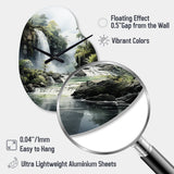 Dominican Whispering Waterfalls II - Asymmetric Metal Wall Clock