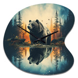 Double Exposure Bear Lens flare I - Asymmetric Metal Wall Clock