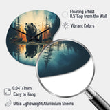 Double Exposure Bear Lens flare I - Asymmetric Metal Wall Clock