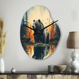 Double Exposure Bear Lens flare I - Asymmetric Metal Wall Clock