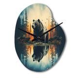 Double Exposure Bear Lens flare I - Asymmetric Metal Wall Clock