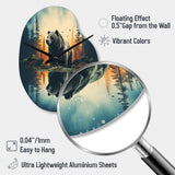 Double Exposure Bear Lens flare I - Asymmetric Metal Wall Clock