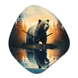 Double Exposure Bear Lens flare III - Asymmetric Metal Wall Clock