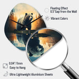 Double Exposure Bear Lens flare III - Asymmetric Metal Wall Clock