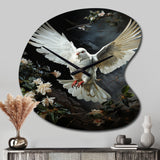 White Dove Messenger Of Peace - Asymmetric Metal Wall Clock