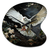 White Dove Messenger Of Peace - Asymmetric Metal Wall Clock