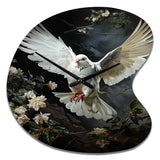 White Dove Messenger Of Peace - Asymmetric Metal Wall Clock