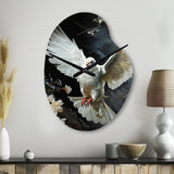 White Dove Messenger Of Peace - Asymmetric Metal Wall Clock