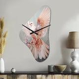 Pink Dove Winged Messenger - Asymmetric Metal Wall Clock