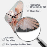 Pink Dove Winged Messenger - Asymmetric Metal Wall Clock