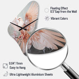 Pink Dove Winged Messenger - Asymmetric Metal Wall Clock