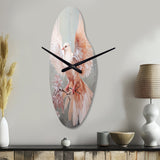 Pink Dove Winged Messenger - Asymmetric Metal Wall Clock