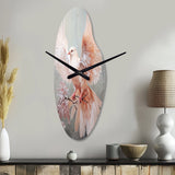 Pink Dove Winged Messenger - Asymmetric Metal Wall Clock