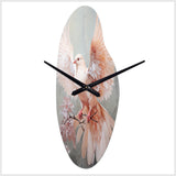 Pink Dove Winged Messenger - Asymmetric Metal Wall Clock