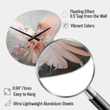 Pink Dove Winged Messenger - Asymmetric Metal Wall Clock