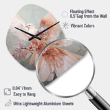 Pink Dove Winged Messenger - Asymmetric Metal Wall Clock