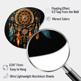 Gold Dream Catcher Intricate Visions - Asymmetric Metal Wall Clock