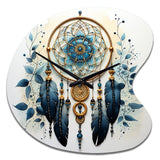 Blue Dream Catcher Minimalist Serenity I - Asymmetric Metal Wall Clock