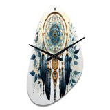 Blue Dream Catcher Minimalist Serenity I - Asymmetric Metal Wall Clock