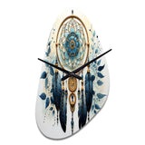 Blue Dream Catcher Minimalist Serenity I - Asymmetric Metal Wall Clock