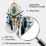 Blue Dream Catcher Minimalist Serenity I - Asymmetric Metal Wall Clock