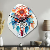 Coral Dreamcatcher Minimalist Harmony - Asymmetric Metal Wall Clock