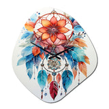 Coral Dreamcatcher Minimalist Harmony - Asymmetric Metal Wall Clock