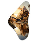 Egypt Golden Pyramids III - Asymmetric Metal Wall Clock