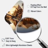 Egypt Golden Pyramids III - Asymmetric Metal Wall Clock